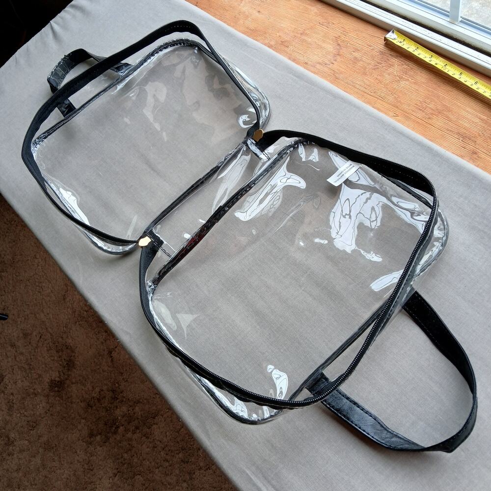 Clear Tote Bag 10"W x 8"H x 3"D unisex stadium approved sport concert - Picture 4 of 10